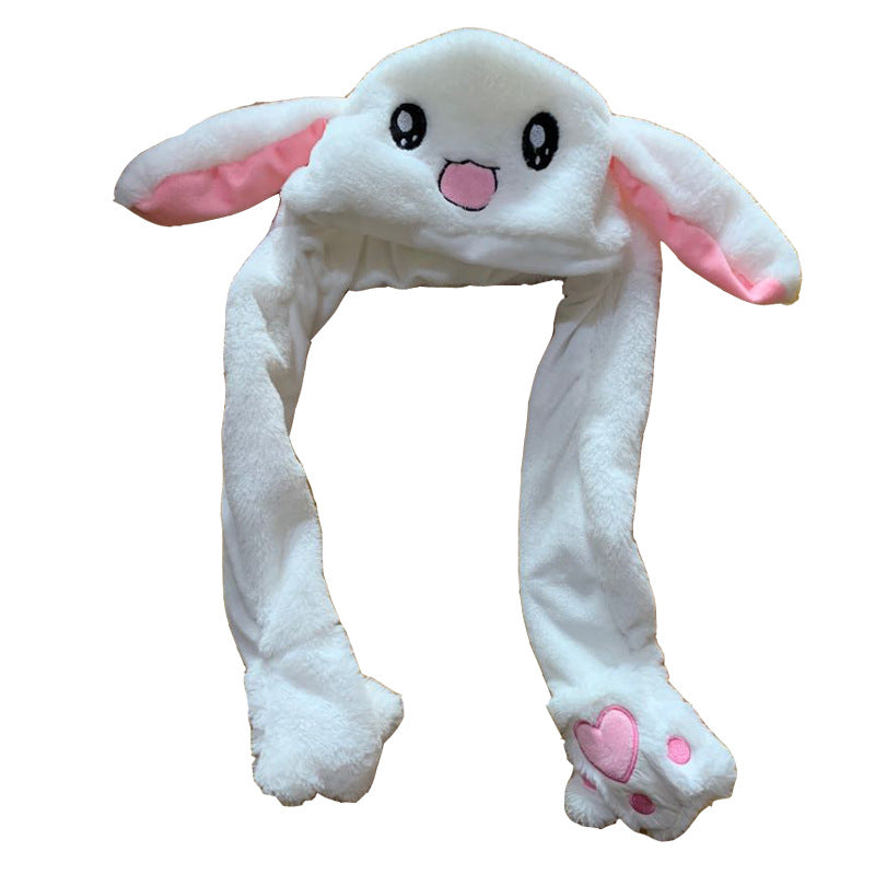 Rabbit ear plush hat airbag hat ears move animal hat plush toy colorful luminescence
