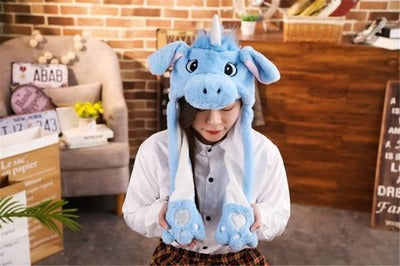 Better Quality Rabbit hat with moving ears Plush sweet and cute internet celebrity airbag hat cartoon gift for men and women