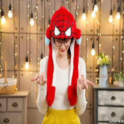 Better Quality Rabbit hat with moving ears Plush sweet and cute internet celebrity airbag hat cartoon gift for men and women