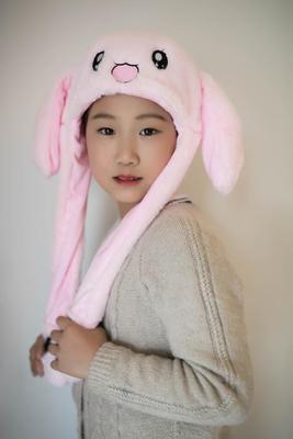 Better Quality Rabbit hat with moving ears Plush sweet and cute internet celebrity airbag hat cartoon gift for men and women