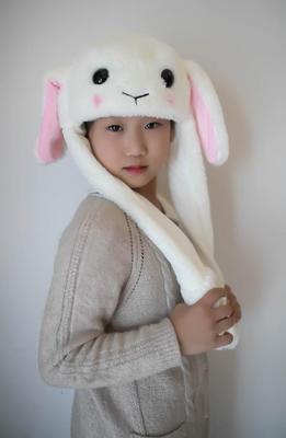 Better Quality Rabbit hat with moving ears Plush sweet and cute internet celebrity airbag hat cartoon gift for men and women
