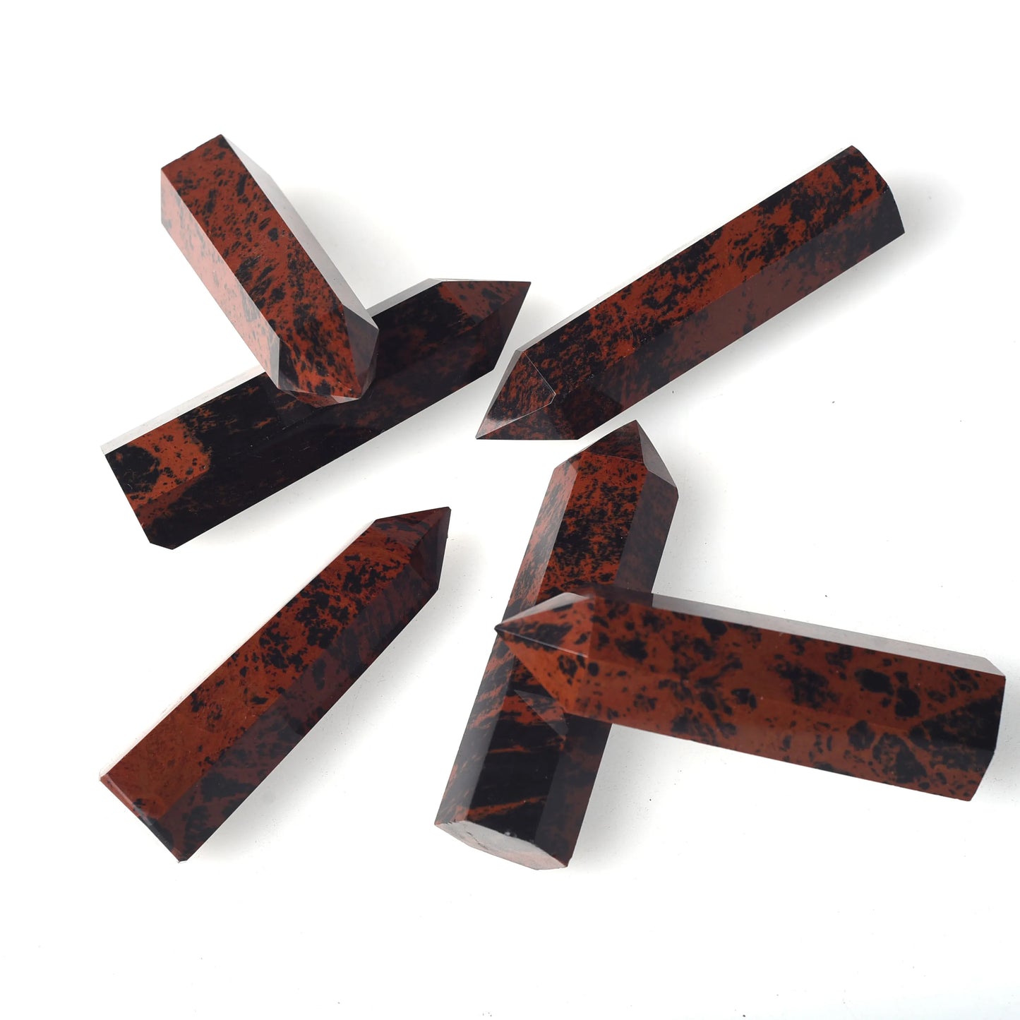 Red Black Obsidian Towers Healing Crystals Stones Fengshui Obsidian Points Wand for Decoration