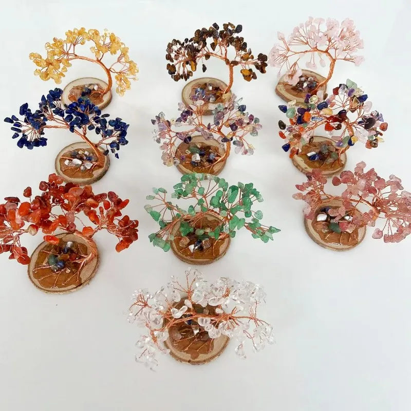 Fanshi Modern Crystal Tree Home Decor and Business Gift Hand Carved Feng Shui Style Mascot Quartz Souvenir