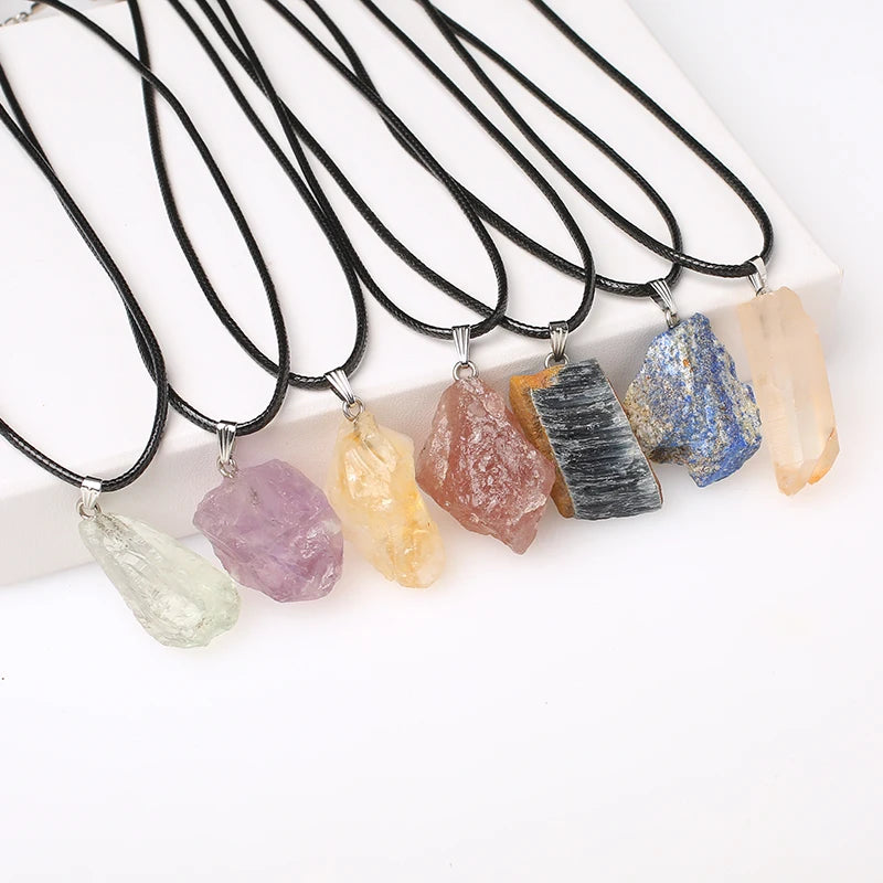 Wholesale Natural Raw Stone Agate Raw Stone Pendant Necklace for Jewelry