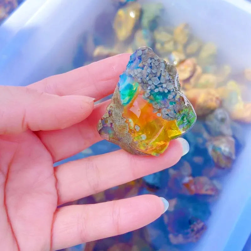 High Quality Natural Opal Crystal Rough Ethiopian Fire Opals Stone Raw Mineral Specimen for Healing Meditation