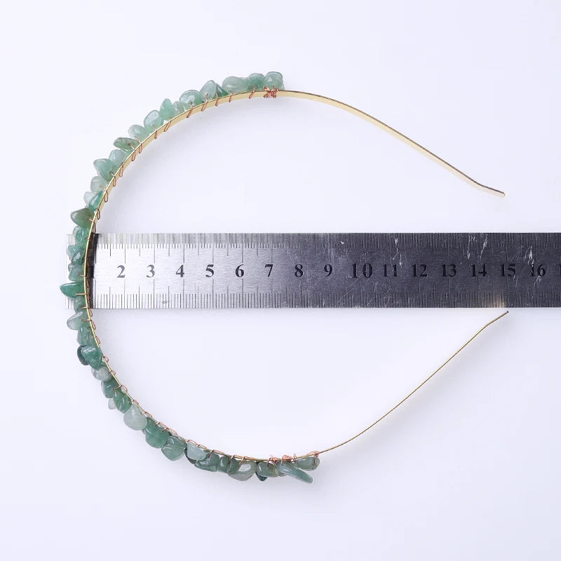 Natural Crystal Chip Rose Quartz Hair Band Colourful Crystal Craft DIY Women Crystal Hairbands for Wedding Gift