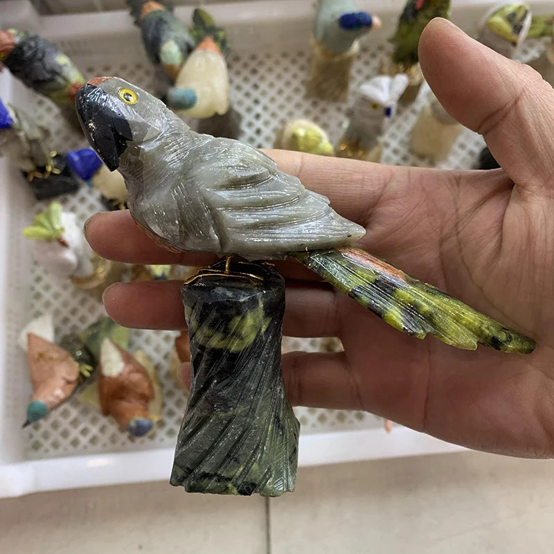 Wholesale Natural Carved Crystal Bird Quartz Parrot Owl Animal for Home Decoration