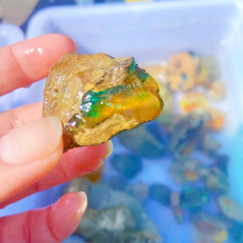 High Quality Natural Opal Crystal Rough Ethiopian Fire Opals Stone Raw Mineral Specimen for Healing Meditation
