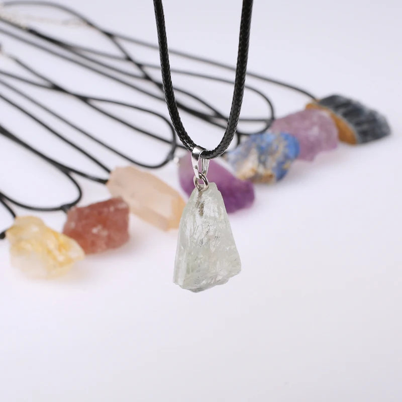 Wholesale Natural Raw Stone Agate Raw Stone Pendant Necklace for Jewelry