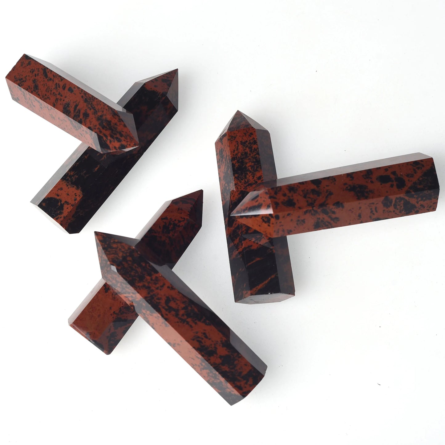 Red Black Obsidian Towers Healing Crystals Stones Fengshui Obsidian Points Wand for Decoration