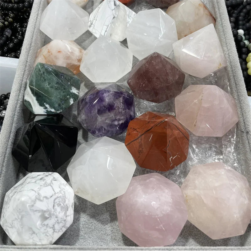 Wholesale Amethyst Rose Quartz Ornaments Diamond Shaped Crystal Crafts for Decoration