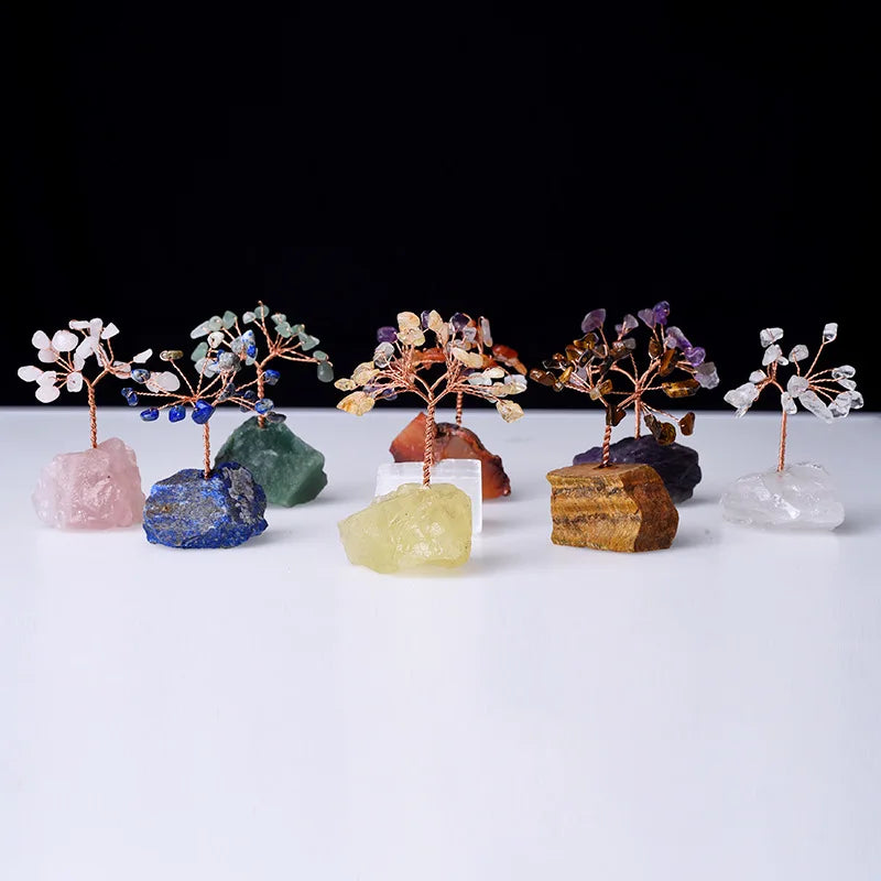 Wholesale Rough Stone Base Money Tree Healing Stones Crystals Lucky Tree Money Tree for Decoration