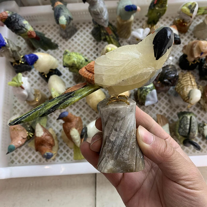 Wholesale Natural Carved Crystal Bird Quartz Parrot Owl Animal for Home Decoration