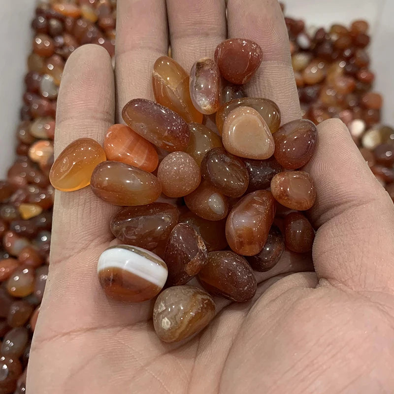 Wholesale Bulk Natural Red Agate Crystal Gravel Carnelian Tumbled Stone for Decoration