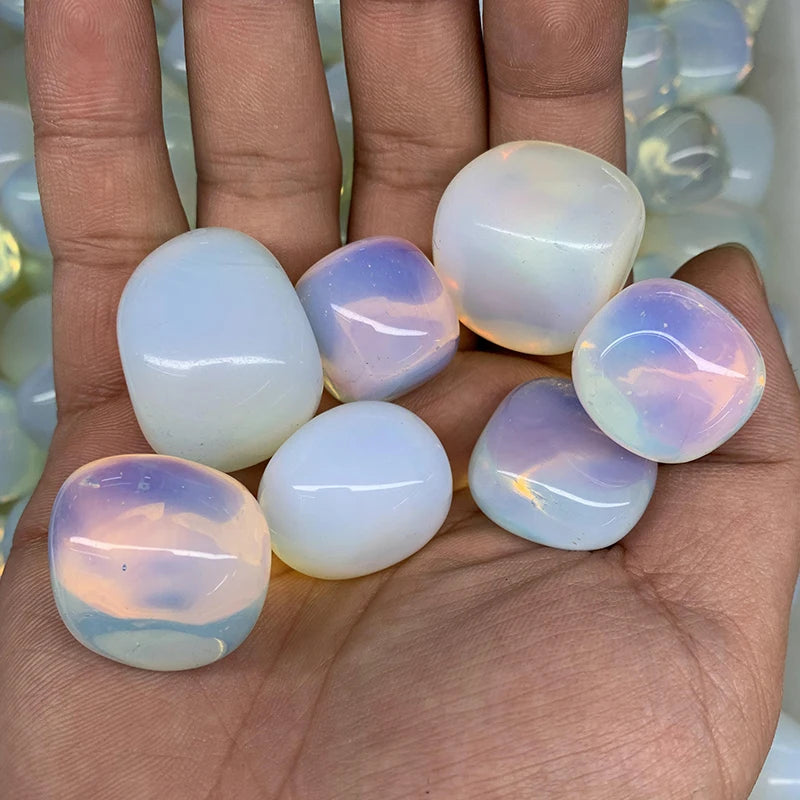 Wholesale Natural White Opal Tumbled Stone Crystals Opal Gravel Stone for Decoration