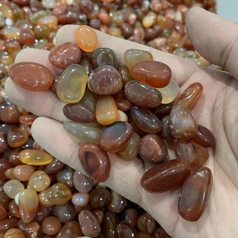 Wholesale Bulk Natural Red Agate Crystal Gravel Carnelian Tumbled Stone for Decoration