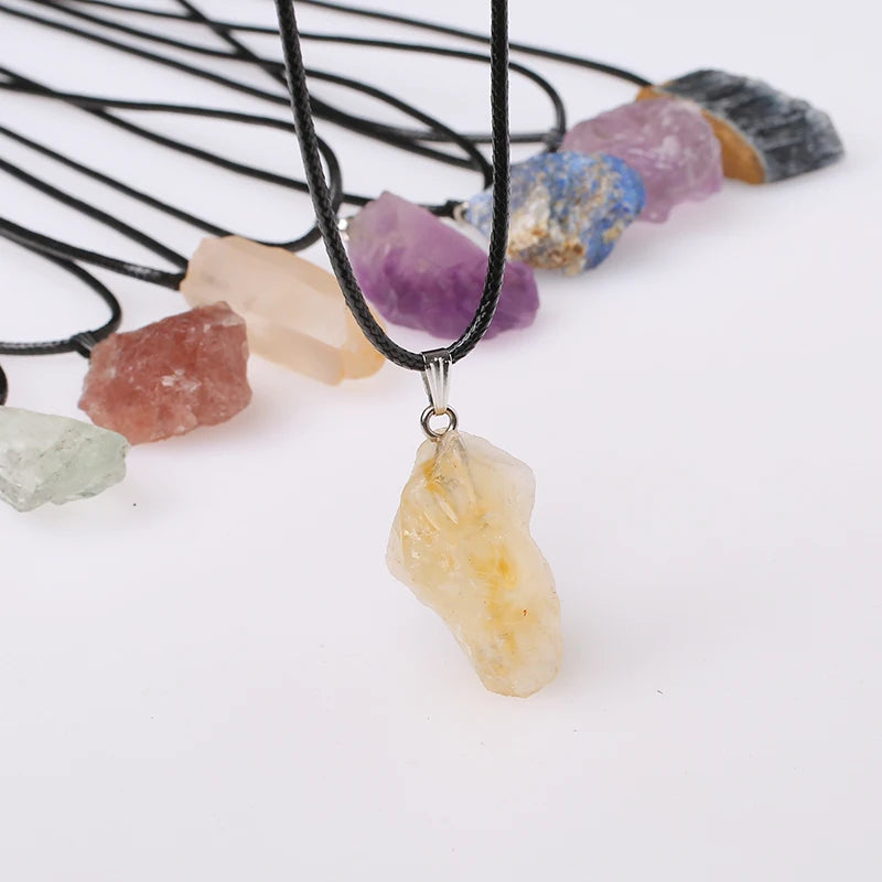 Wholesale Natural Raw Stone Agate Raw Stone Pendant Necklace for Jewelry