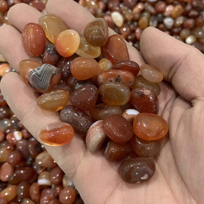 Wholesale Bulk Natural Red Agate Crystal Gravel Carnelian Tumbled Stone for Decoration