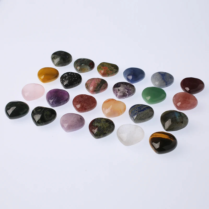 Wholesale Natural Different Kinds of Quartz Healing Stones Crystal Heart Gemstone Heart for Gift