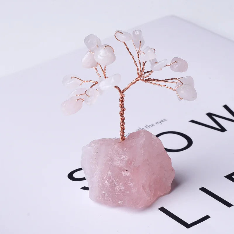 Wholesale Rough Stone Base Money Tree Healing Stones Crystals Lucky Tree Money Tree for Decoration