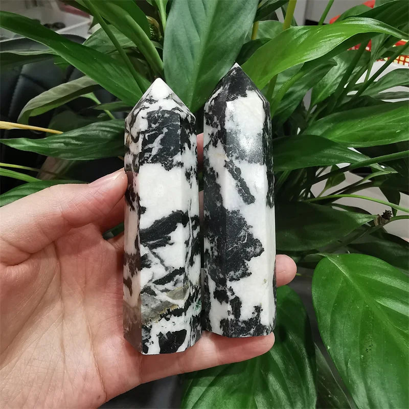 Natural Crystal Point Crystal Tower Healing Crystal Zebra Point for Home Decoration