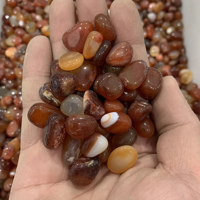 Wholesale Bulk Natural Red Agate Crystal Gravel Carnelian Tumbled Stone for Decoration