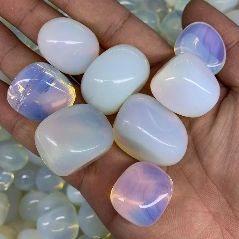 Wholesale Natural White Opal Tumbled Stone Crystals Opal Gravel Stone for Decoration