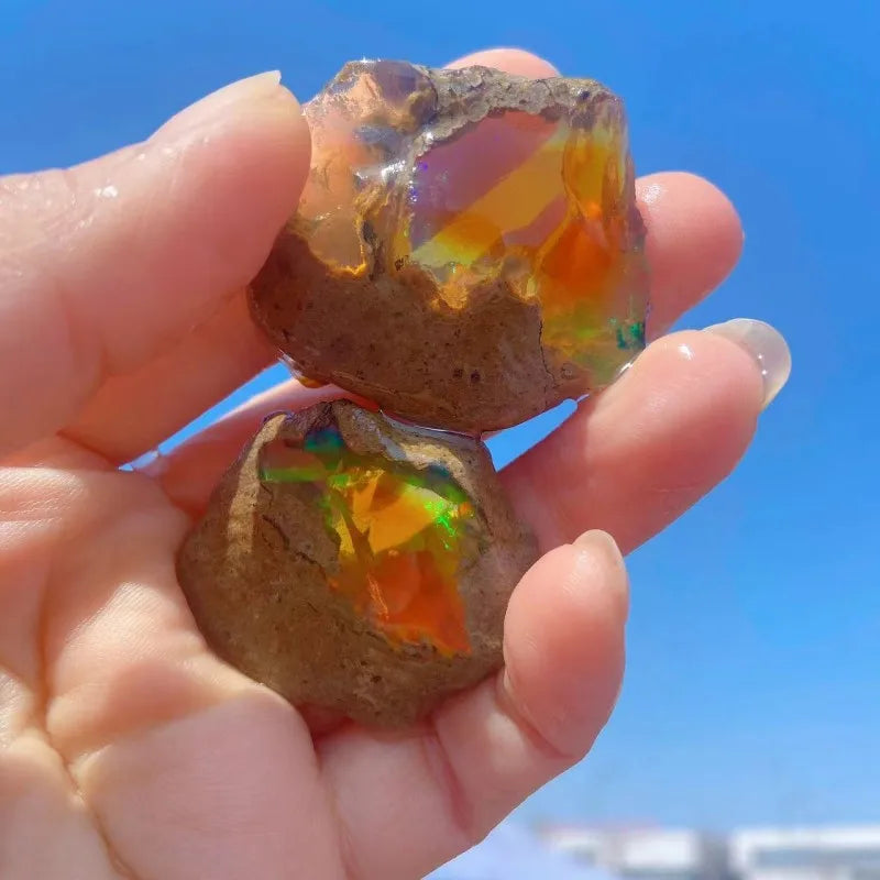 High Quality Natural Opal Crystal Rough Ethiopian Fire Opals Stone Raw Mineral Specimen for Healing Meditation
