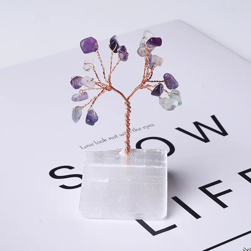 Wholesale Rough Stone Base Money Tree Healing Stones Crystals Lucky Tree Money Tree for Decoration