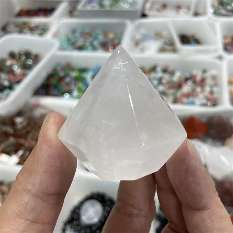 Wholesale Amethyst Rose Quartz Ornaments Diamond Shaped Crystal Crafts for Decoration