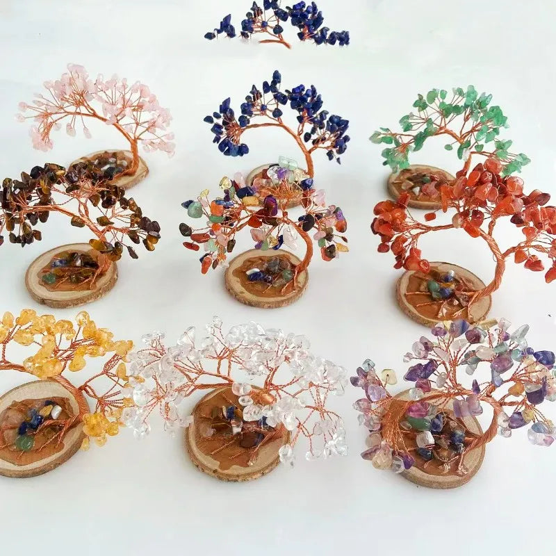 Fanshi Modern Crystal Tree Home Decor and Business Gift Hand Carved Feng Shui Style Mascot Quartz Souvenir