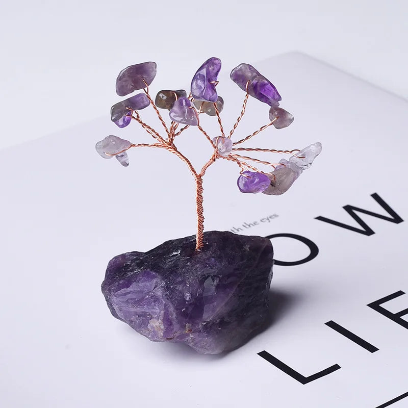 Wholesale Rough Stone Base Money Tree Healing Stones Crystals Lucky Tree Money Tree for Decoration
