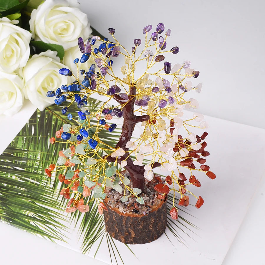 High Quality Seven Chakra Bonsai Tree for Sale Gemstone Tree Wholesale Crystal Gemstone Tree Healing Crystals
