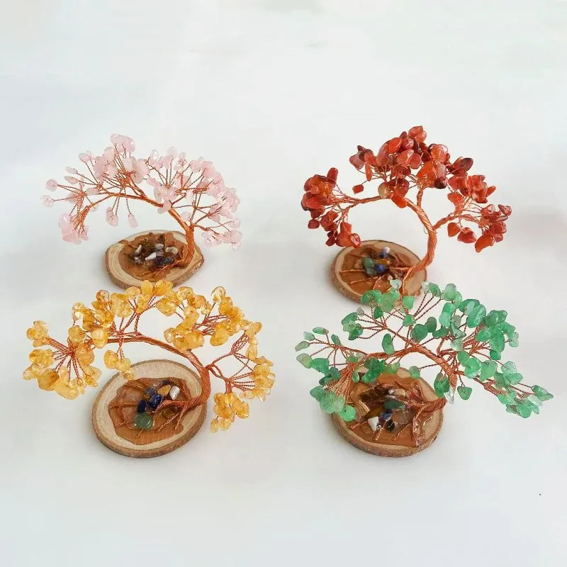 Fanshi Modern Crystal Tree Home Decor and Business Gift Hand Carved Feng Shui Style Mascot Quartz Souvenir