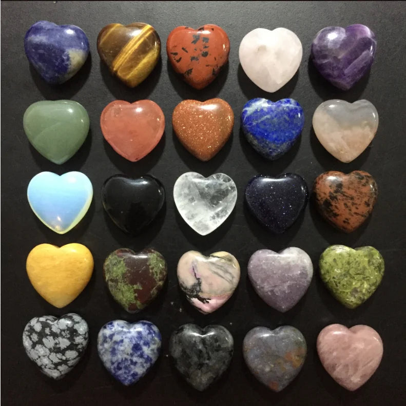 Wholesale Natural Different Kinds of Quartz Healing Stones Crystal Heart Gemstone Heart for Gift