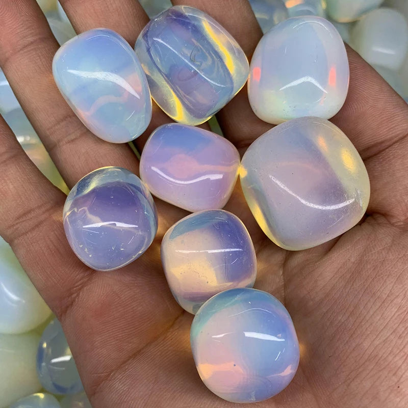 Wholesale Natural White Opal Tumbled Stone Crystals Opal Gravel Stone for Decoration