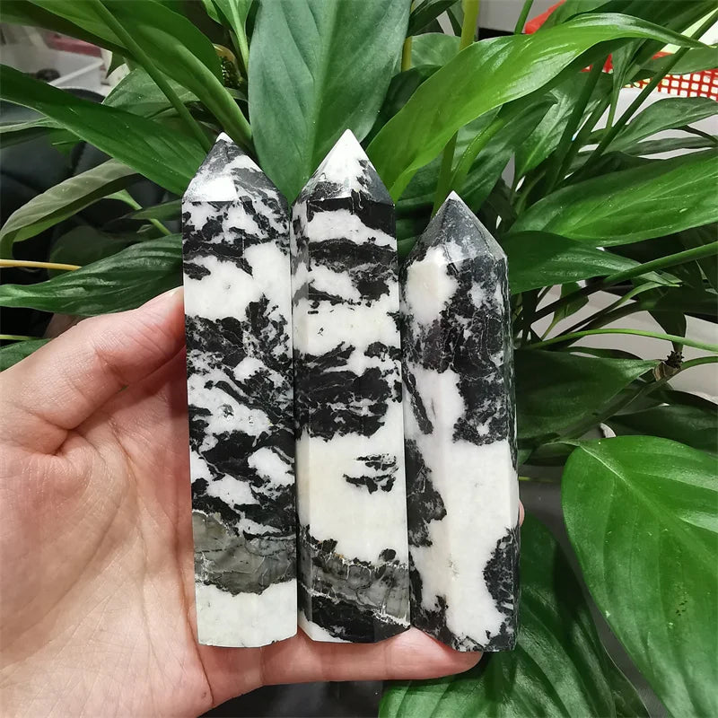Natural Crystal Point Crystal Tower Healing Crystal Zebra Point for Home Decoration