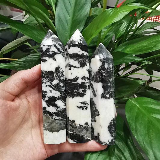 Natural Crystal Point Crystal Tower Healing Crystal Zebra Point for Home Decoration