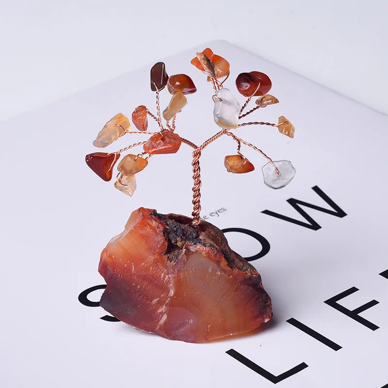 Wholesale Rough Stone Base Money Tree Healing Stones Crystals Lucky Tree Money Tree for Decoration