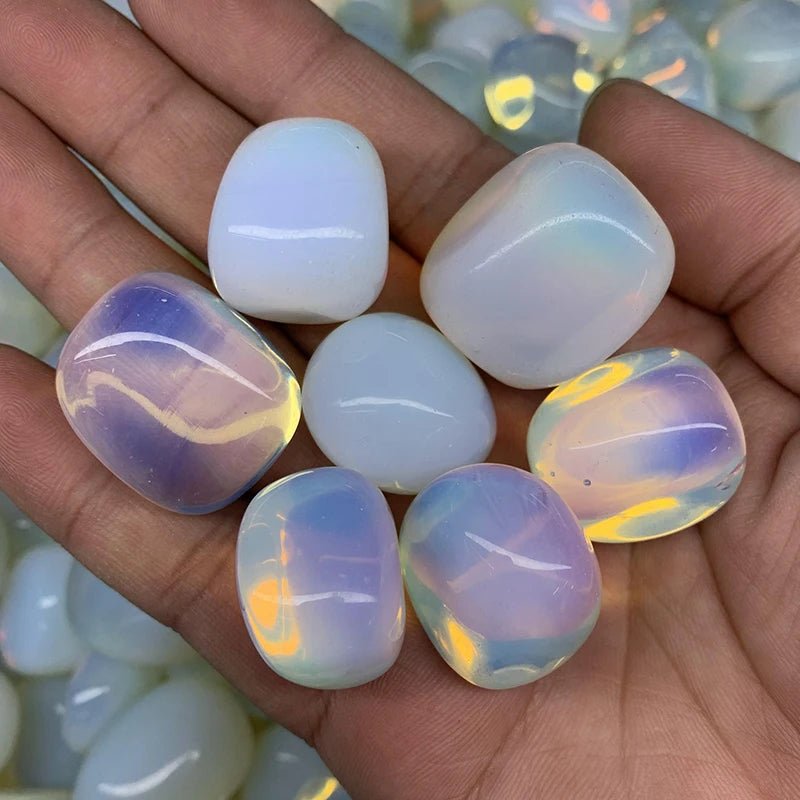 Wholesale Natural White Opal Tumbled Stone Crystals Opal Gravel Stone for Decoration