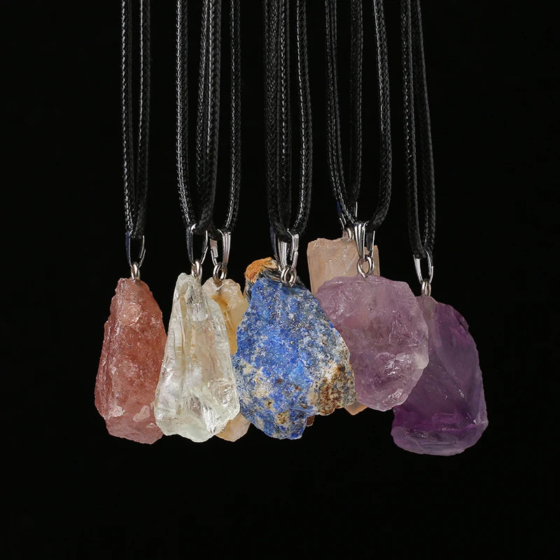 Wholesale Natural Raw Stone Agate Raw Stone Pendant Necklace for Jewelry