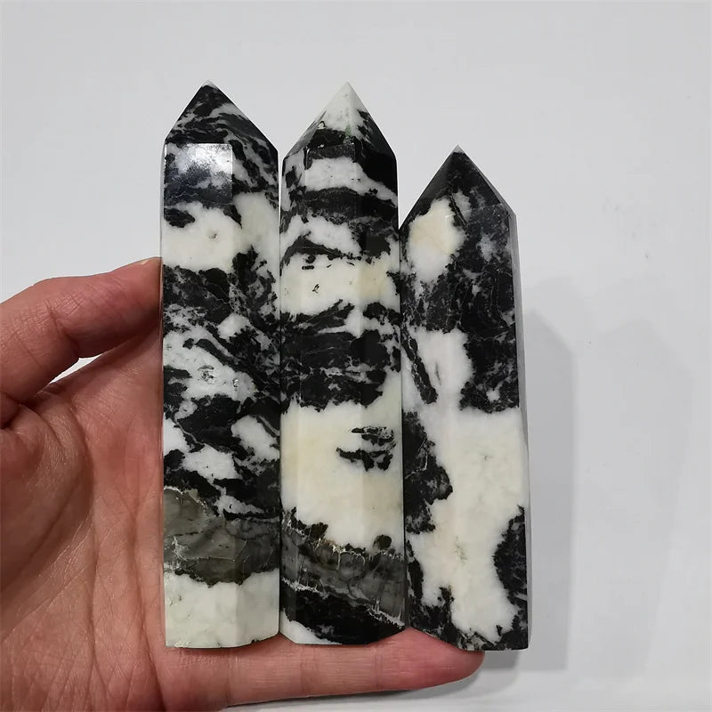 Natural Crystal Point Crystal Tower Healing Crystal Zebra Point for Home Decoration