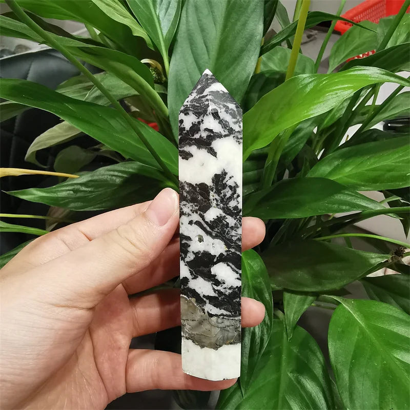Natural Crystal Point Crystal Tower Healing Crystal Zebra Point for Home Decoration