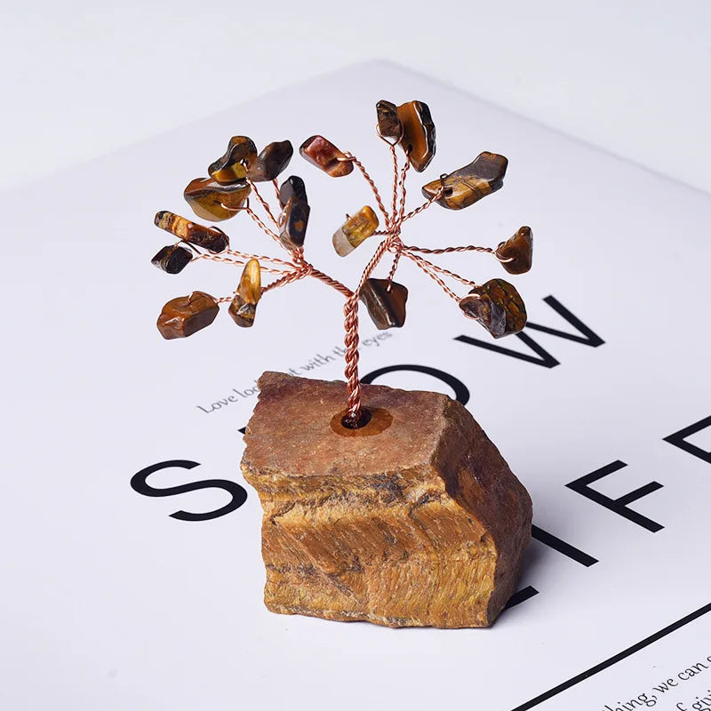 Wholesale Rough Stone Base Money Tree Healing Stones Crystals Lucky Tree Money Tree for Decoration