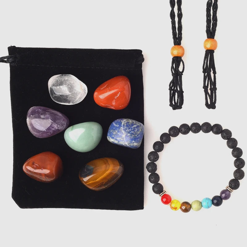Crystal Tumbled Rough Stone Pendant Necklace Hand Net Woven Adjustable Necklace Gemstone Irregular Chakra Gemstones Necklace