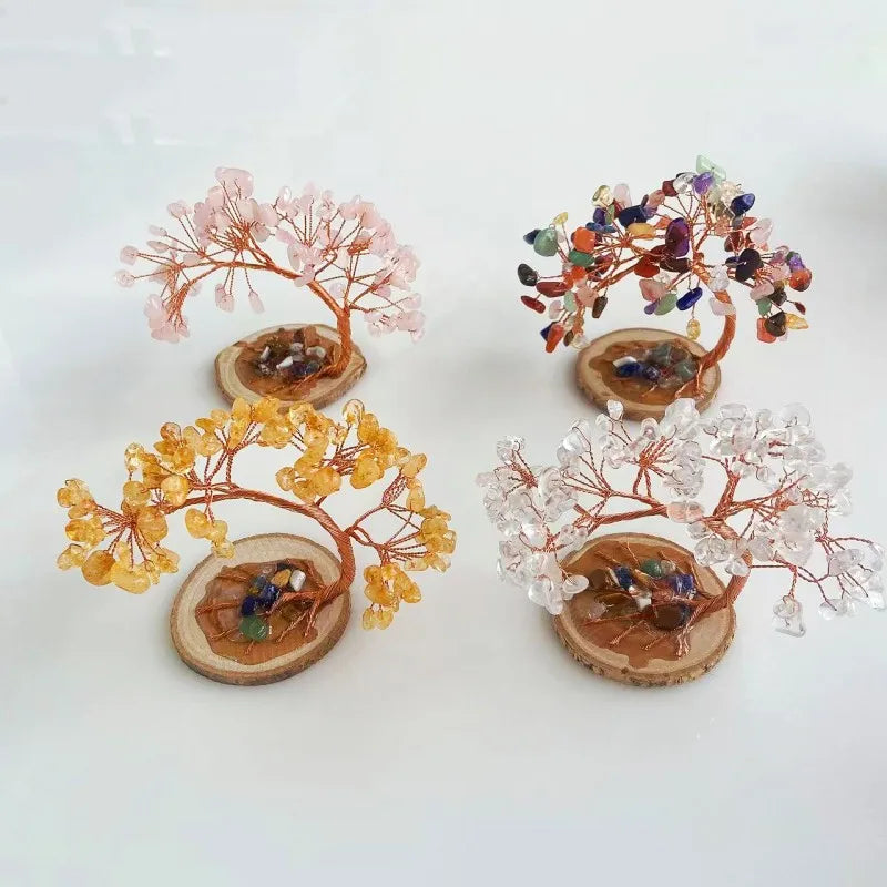 Fanshi Modern Crystal Tree Home Decor and Business Gift Hand Carved Feng Shui Style Mascot Quartz Souvenir