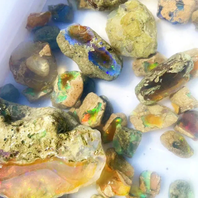 High Quality Natural Opal Crystal Rough Ethiopian Fire Opals Stone Raw Mineral Specimen for Healing Meditation