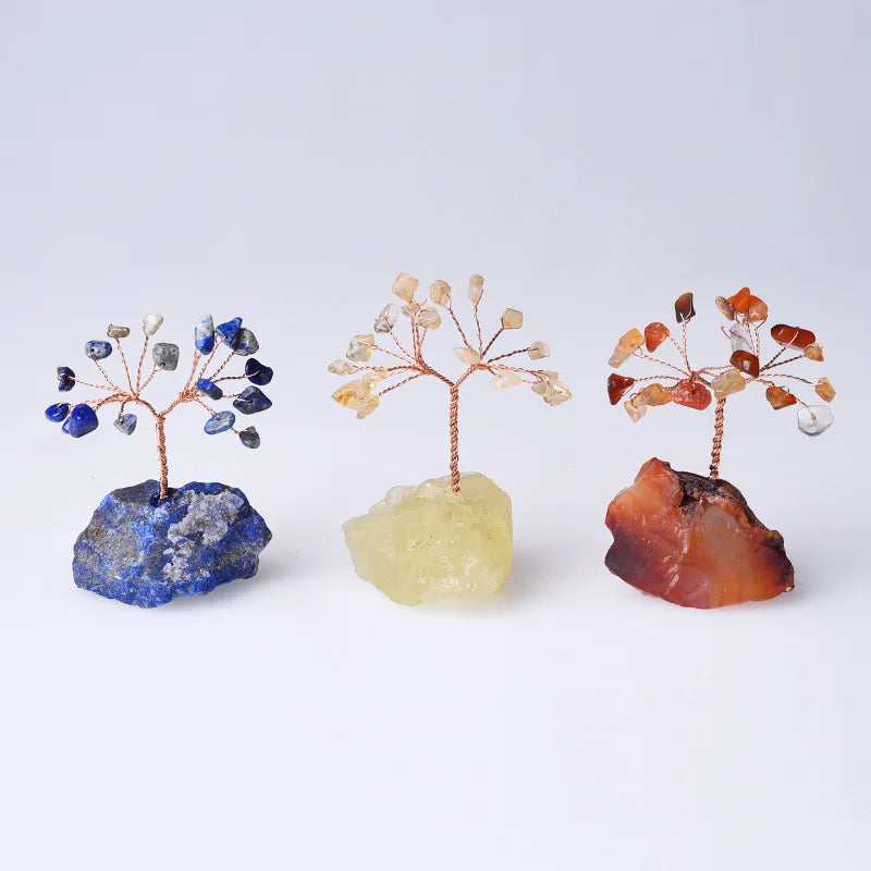 Wholesale Rough Stone Base Money Tree Healing Stones Crystals Lucky Tree Money Tree for Decoration