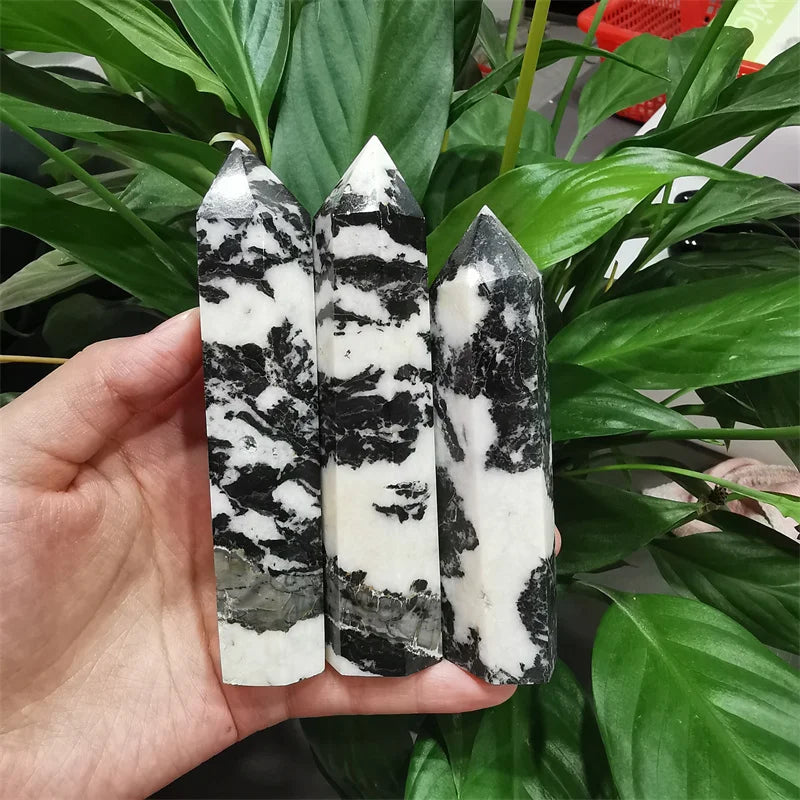 Natural Crystal Point Crystal Tower Healing Crystal Zebra Point for Home Decoration