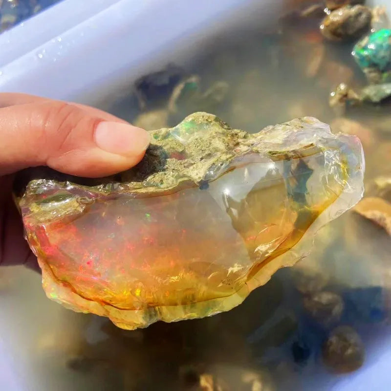 High Quality Natural Opal Crystal Rough Ethiopian Fire Opals Stone Raw Mineral Specimen for Healing Meditation
